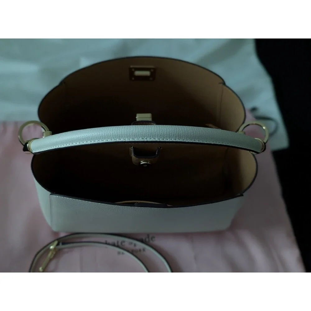 Kate Spade Phoebe White Meringue Satchel Top Handle/Crossbody Handbag Purse